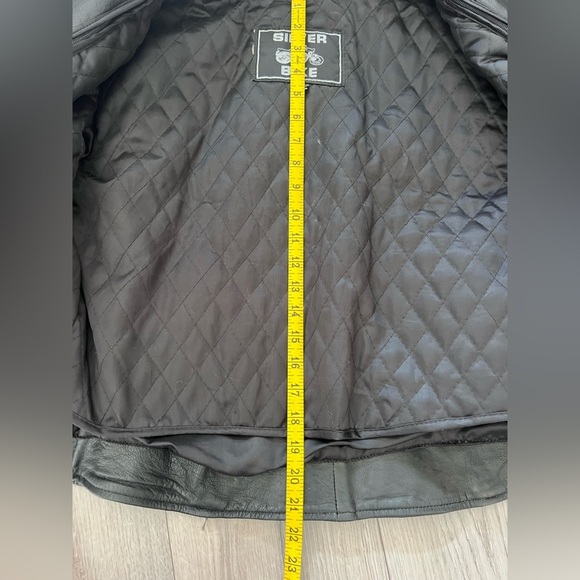 Women's Black Leather Motorcycle Jacket By Silver Bike Zip Out Liner Size XL - Picture 15 of 16